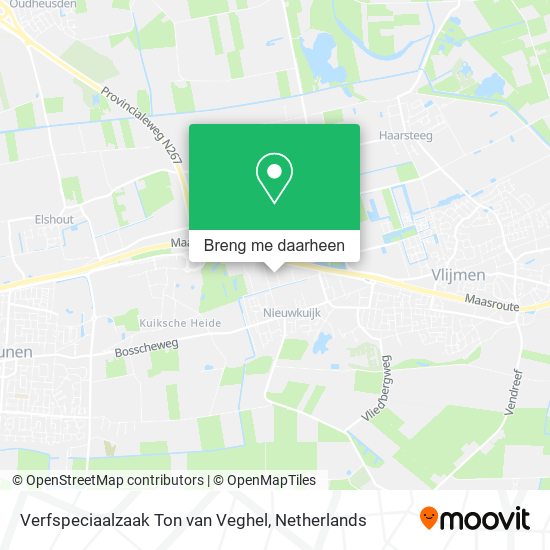 Verfspeciaalzaak Ton van Veghel kaart