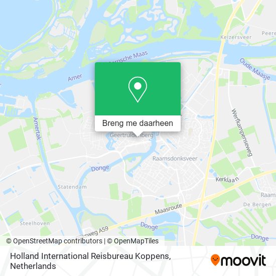 Holland International Reisbureau Koppens kaart