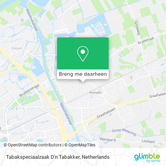 Tabakspeciaalzaak D'n Tabakker kaart