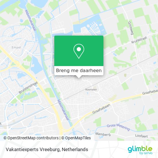 Vakantiexperts Vreeburg kaart