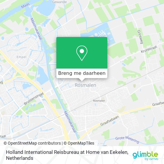 Holland International Reisbureau at Home van Eekelen kaart