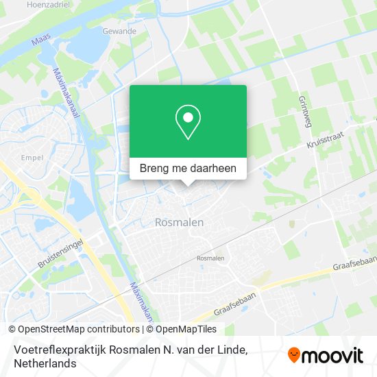 Voetreflexpraktijk Rosmalen N. van der Linde kaart