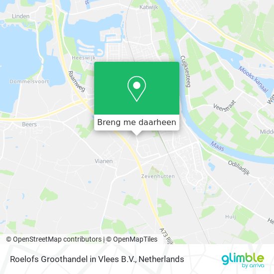 Roelofs Groothandel in Vlees B.V. kaart