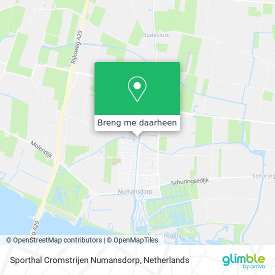 Sporthal Cromstrijen Numansdorp kaart