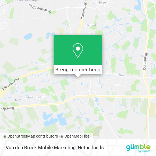 Van den Broek Mobile Marketing kaart