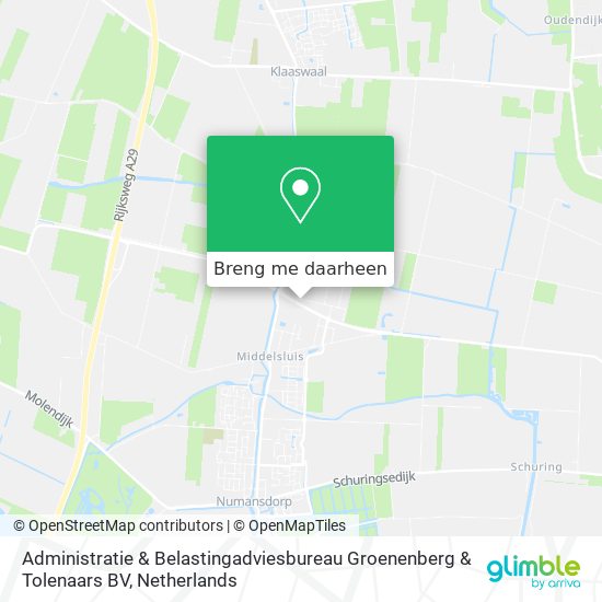 Administratie & Belastingadviesbureau Groenenberg & Tolenaars BV kaart