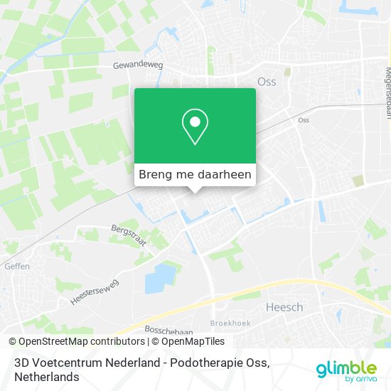 3D Voetcentrum Nederland - Podotherapie Oss kaart