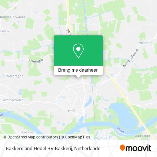 Bakkersland Hedel BV Bakkerij kaart