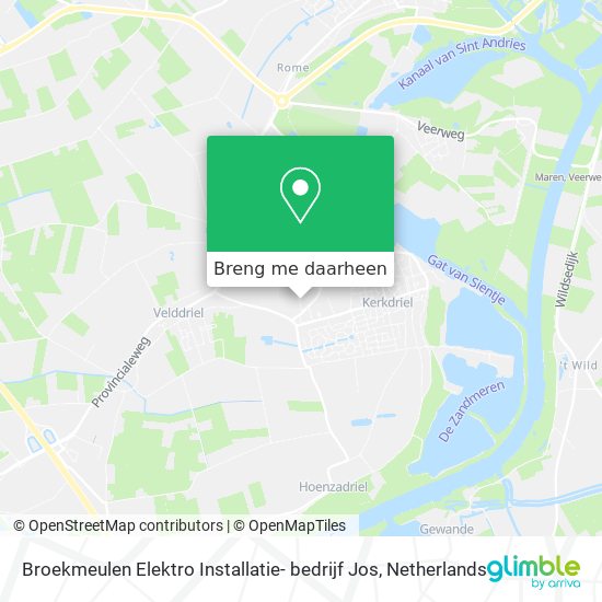 Broekmeulen Elektro Installatie- bedrijf Jos kaart