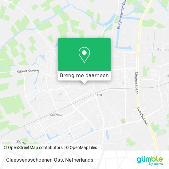 Claessensschoenen Oss kaart