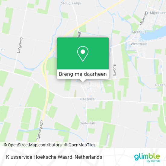 Klusservice Hoeksche Waard kaart