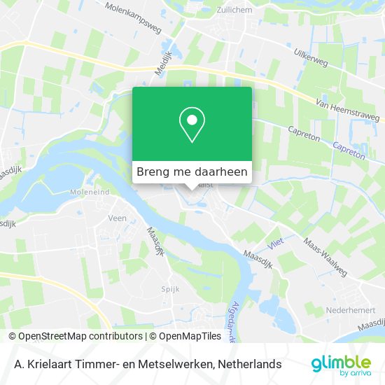 A. Krielaart Timmer- en Metselwerken kaart