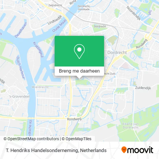 T. Hendriks Handelsonderneming kaart