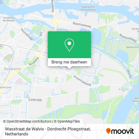Wasstraat de Walvis - Dordrecht Ploegstraat kaart