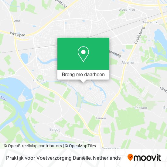 Praktijk voor Voetverzorging Daniëlle kaart