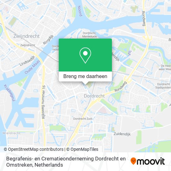 Begrafenis- en Crematieonderneming Dordrecht en Omstreken kaart