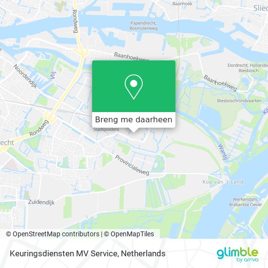 Keuringsdiensten MV Service kaart