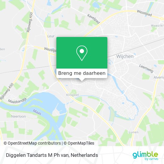 Diggelen Tandarts M Ph van kaart