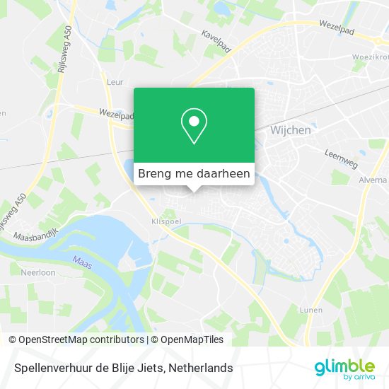 Spellenverhuur de Blije Jiets kaart