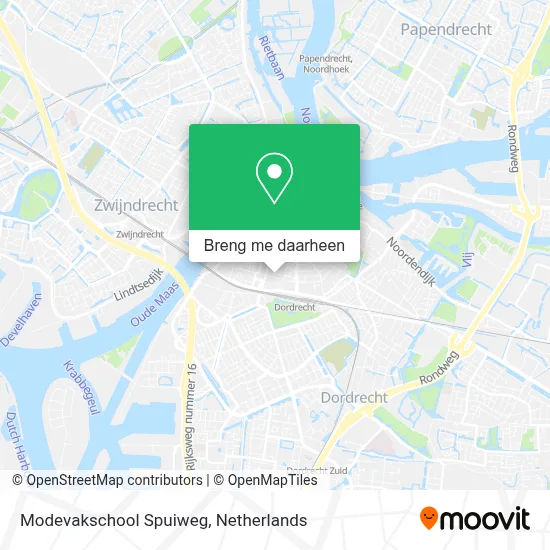 Modevakschool Spuiweg kaart