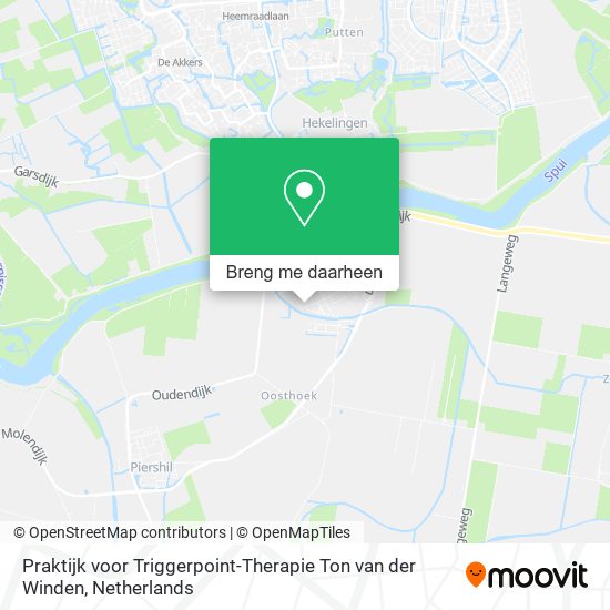 Praktijk voor Triggerpoint-Therapie Ton van der Winden kaart