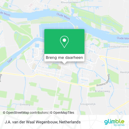 J.A. van der Waal Wegenbouw kaart
