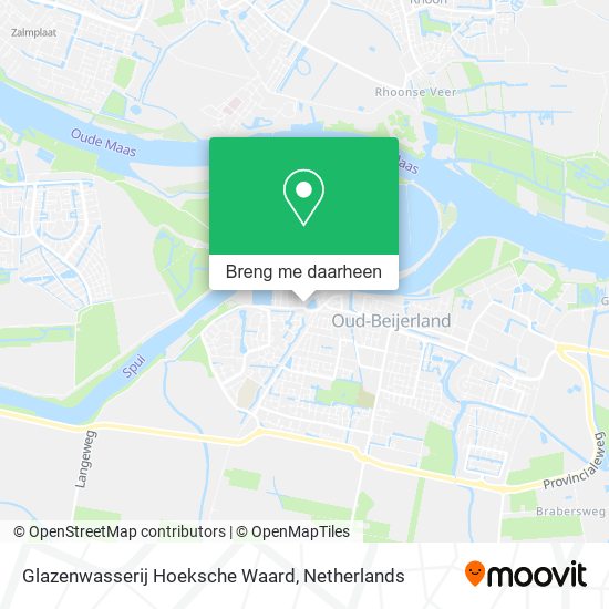 Glazenwasserij Hoeksche Waard kaart