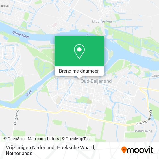 Vrijzinnigen Nederland. Hoeksche Waard kaart