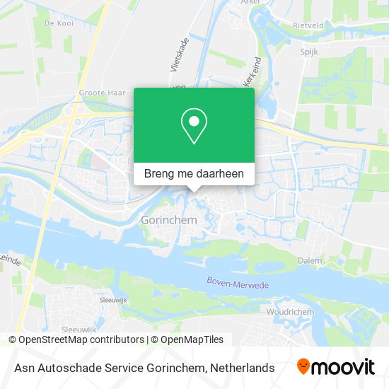 Asn Autoschade Service Gorinchem kaart