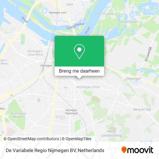 De Variabele Regio Nijmegen BV kaart