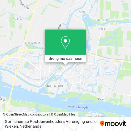 Gorinchemse Postduivenhouders Vereniging snelle Wieken kaart