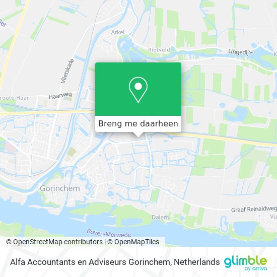 Alfa Accountants en Adviseurs Gorinchem kaart