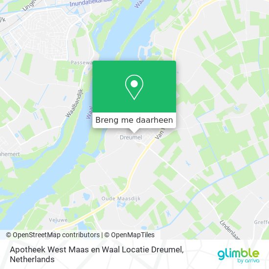 Apotheek West Maas en Waal Locatie Dreumel kaart