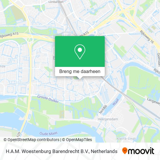 H.A.M. Woestenburg Barendrecht B.V. kaart