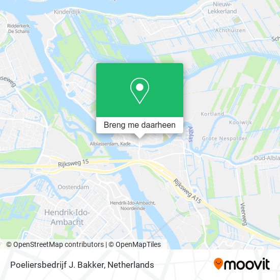 Poeliersbedrijf J. Bakker kaart