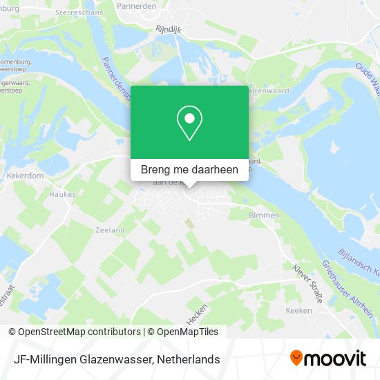 JF-Millingen Glazenwasser kaart