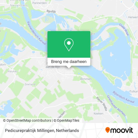 Pedicurepraktijk Millingen kaart