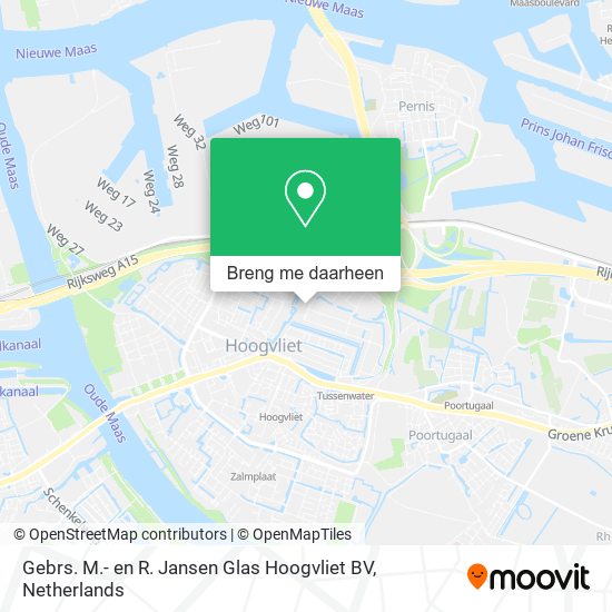 Gebrs. M.- en R. Jansen Glas Hoogvliet BV kaart