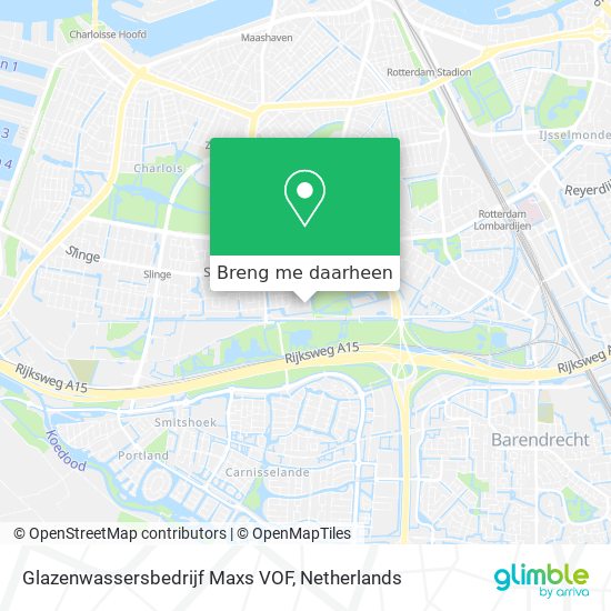 Glazenwassersbedrijf Maxs VOF kaart