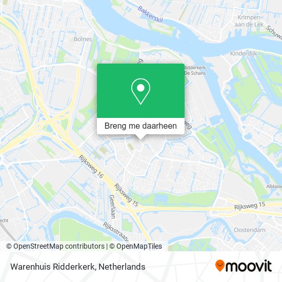 Warenhuis Ridderkerk kaart