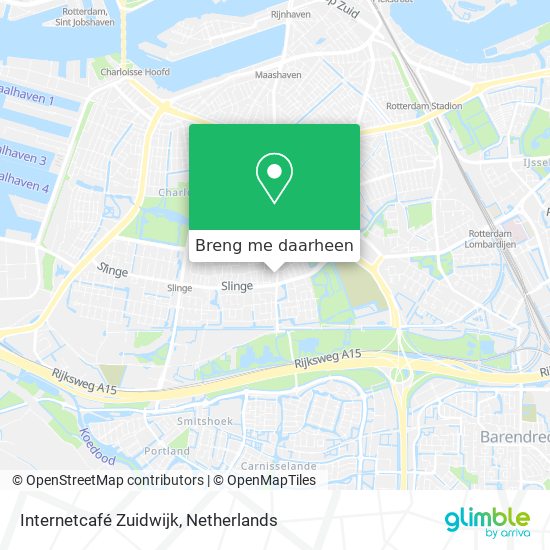 Internetcafé Zuidwijk kaart