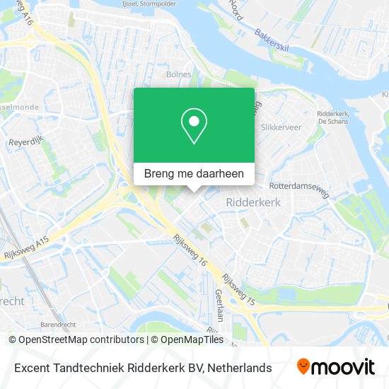 Excent Tandtechniek Ridderkerk BV kaart