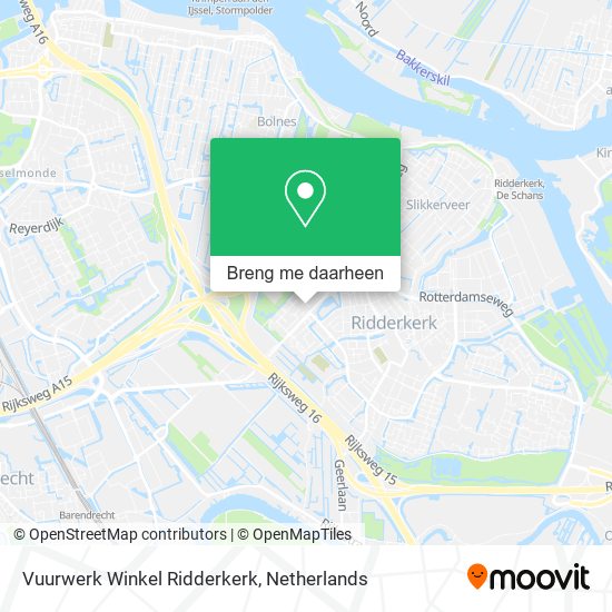 Vuurwerk Winkel Ridderkerk kaart