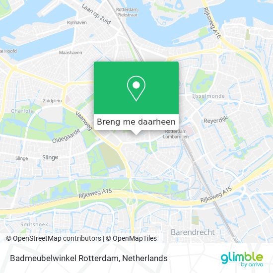 Badmeubelwinkel Rotterdam kaart