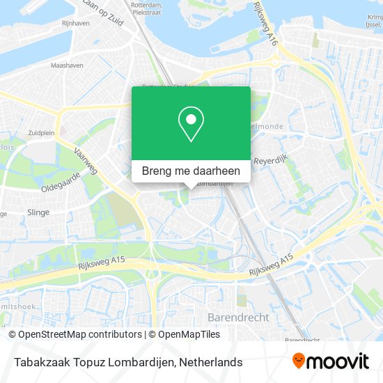 Tabakzaak Topuz Lombardijen kaart