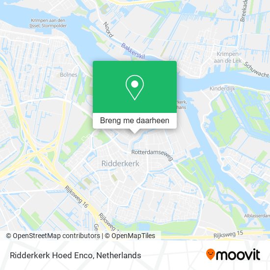 Ridderkerk Hoed Enco kaart