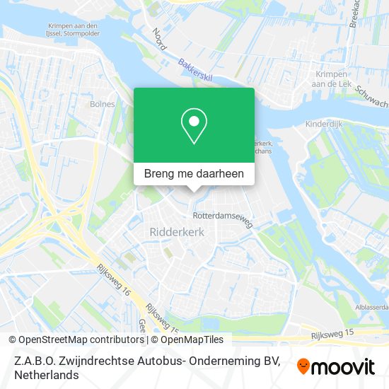 Z.A.B.O. Zwijndrechtse Autobus- Onderneming BV kaart