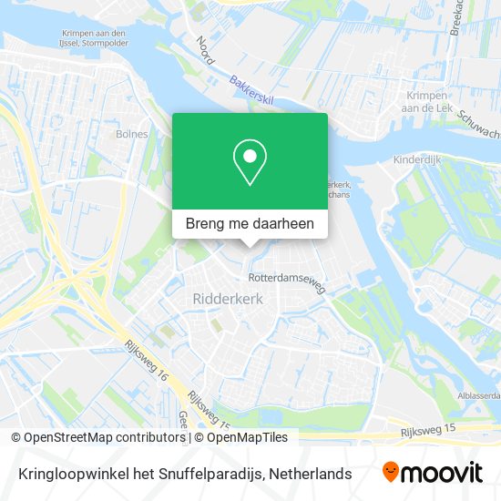 Kringloopwinkel het Snuffelparadijs kaart