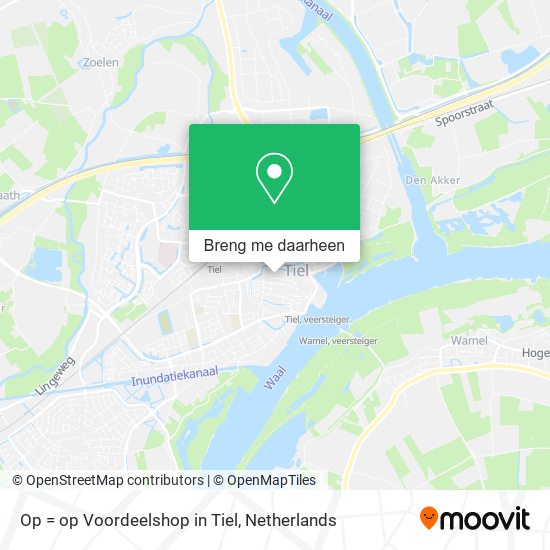 Op = op Voordeelshop in Tiel kaart