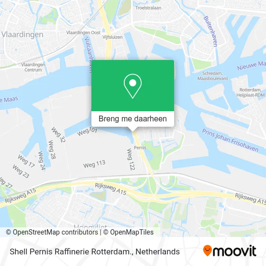 Shell Pernis Raffinerie Rotterdam. kaart